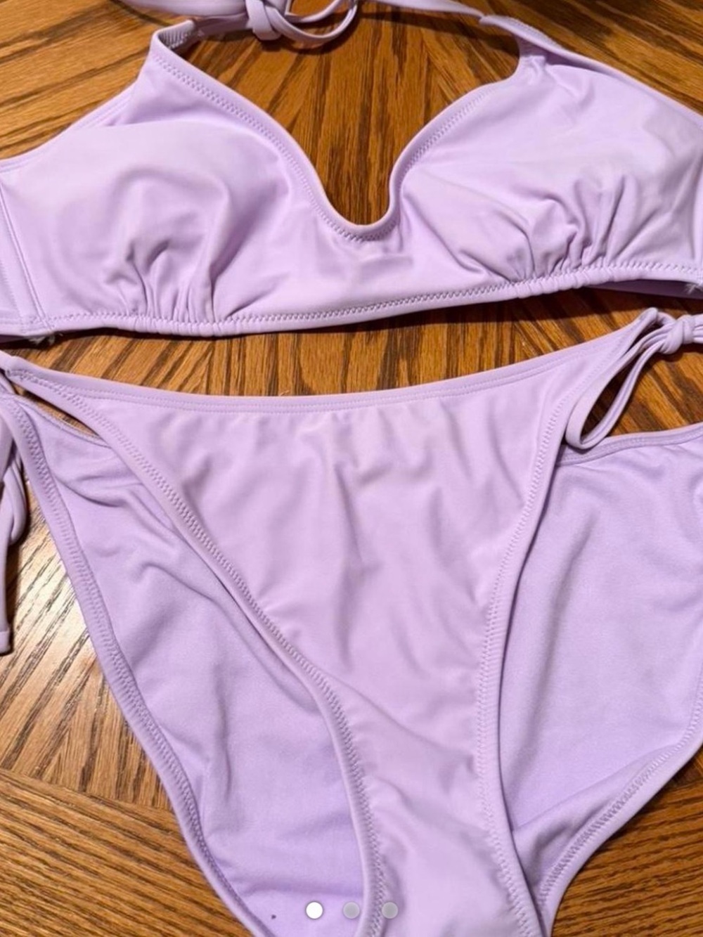 wild fable Lavender Bikini Set with Tie Straps
